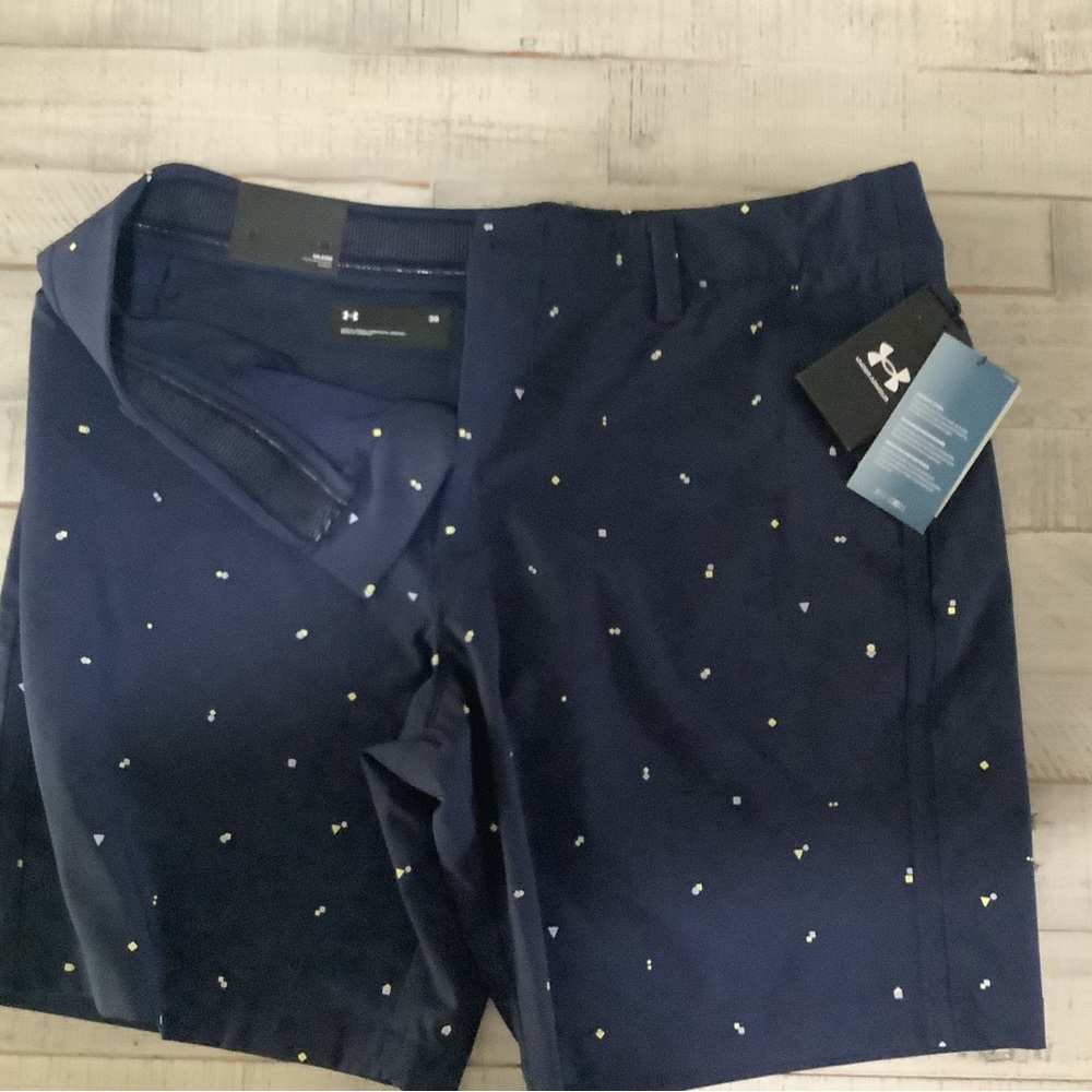Under Armour Dark Blue Shorts with Light Yellow Dots